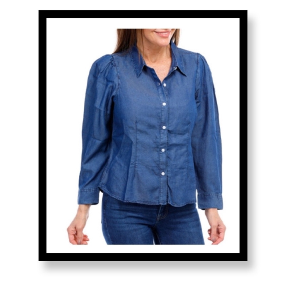 NWT Stella & Ginger Women’s Blue Denim Long Sleeve  Shirt
